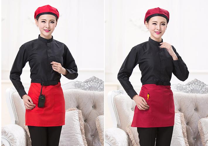 半身围裙短围腰定制餐厅咖啡店服务员工作服围裙男女韩版定做围裙